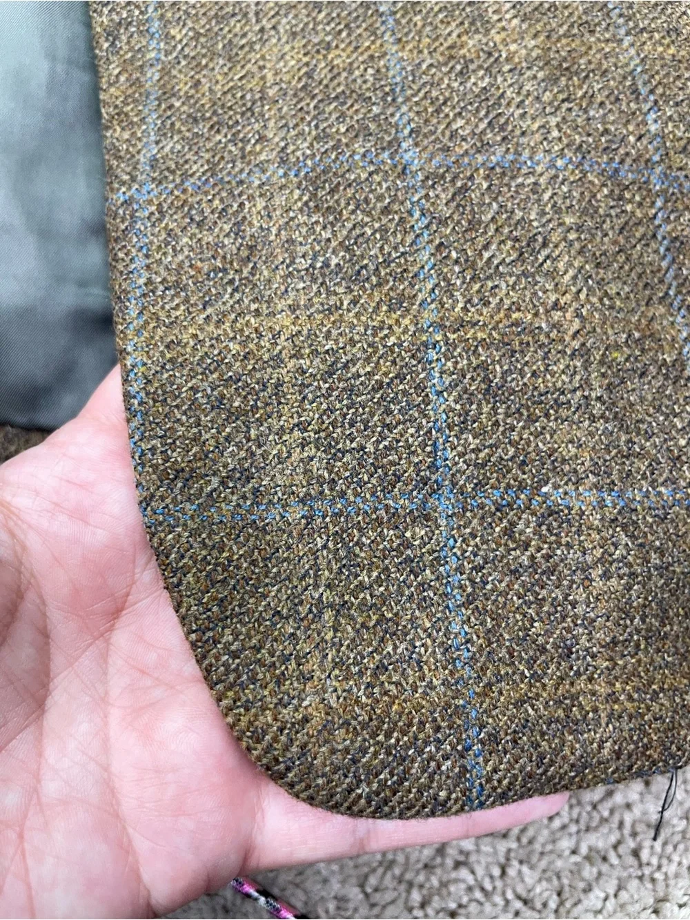 Hickey Freeman Brown Plaid Wool Sport Coat
